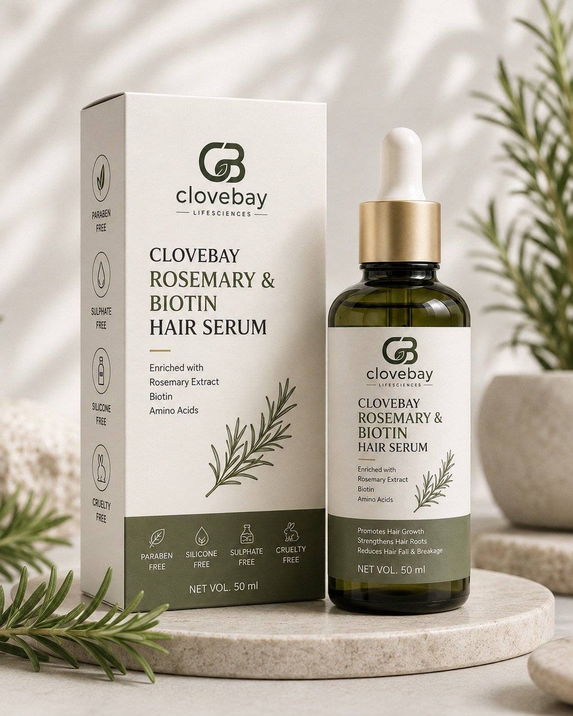 Clovebay Rosemary & Biotin Hair Serum by CloveBay Lifesciences