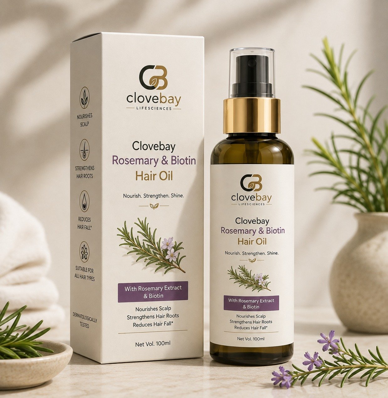 Clovebay  Rosemary & Biotin Hair Oil by CloveBay Lifesciences
